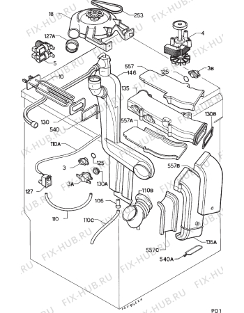Взрыв-схема стиральной машины Aeg 1370 SENS. - Схема узла Turbodry
